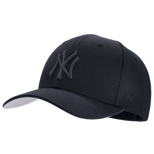 经典低调款纯黑色 NY纽约洋基队棒球帽 成熟稳重 47brand鸭舌帽子