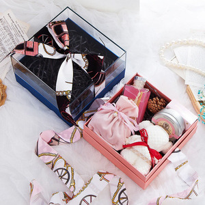 三八妇女节高档透明伴娘伴手礼盒男女生日礼物盒包装姐妹结婚礼盒