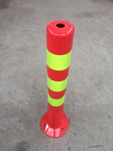 橡胶警示柱PU弹力柱75CM塑料反光柱钢管护栏隔离桩柔性柱道路分道