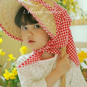 忆忆家韩代   Amber设计师2024夏女童编织遮阳帽野餐帽亲子款