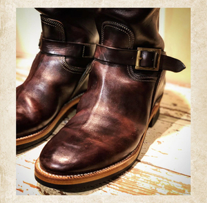 001人付款淘宝makers 日本国宝级horween稀有色马臀皮高帮雕花皮靴