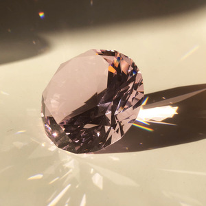 80mm粉色机磨玻璃钻石摆件摄影道具摆件柜台装饰美容院玄关工艺品