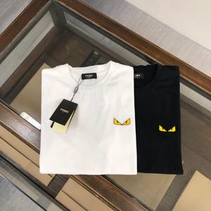 fendi/芬迪新款圆领体恤男士经典胸前小恶魔眼睛刺绣logo短袖t恤