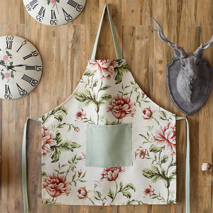 田园米色碎花 大小花系列 围裙居家布艺 厨房防污 无袖均码单口袋