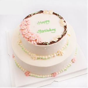 双层奶油裱花蛋糕