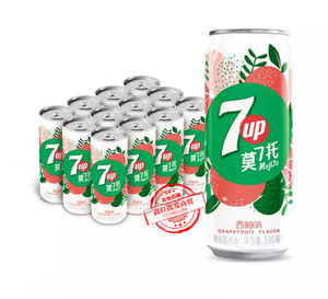 百事可乐新品七喜莫7托西柚味果味型汽水330ml*12罐