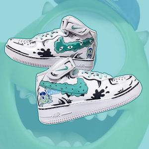 手绘af1彩绘定制篮球鞋子diy怪物大学迪士尼aj二次元漫画描边涂鸦