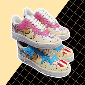 hp球鞋定制diy手绘af1甜甜圈情侣板鞋代画涂鸦彩绘aj1创意改造