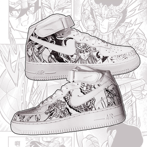 定制diy篮球鞋子客制手绘af1空军一号aj彩绘圣斗士黑白漫画二次元