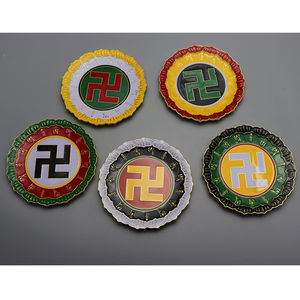 5cm莲花万字符现货 莲花太极红白黄绿黑五行