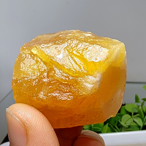 100克价天然黄玉黄晶冻原石摆件黄方解石矿石标本鱼缸盆景