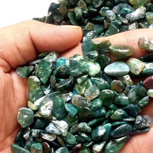 100克价天然水草绿色苔藓玛瑙碎石 盆景石鱼缸石