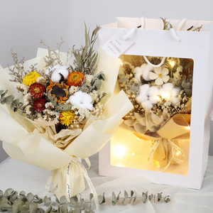 ins满天星干花花束包装送人生日礼物送女友闺蜜向日葵永生花真花