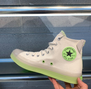 converse匡威白敬亭cx白薄荷绿水晶果冻底白色高帮帆布鞋 a00416c