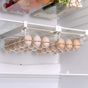 厨房冰箱雪柜抽屉式鸡蛋蔬菜水果透明收纳保鲜盒悬挂整理置物架