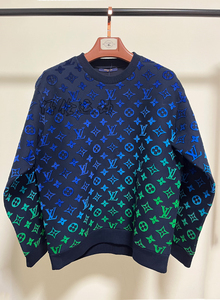 现货 louis vuitton lv 22ss春夏 老花渐变logo圆领卫衣 男款