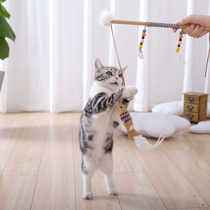 逗猫棒猫玩具羽毛小猫幼猫宠物磨牙斗猫棒羽毛棒用品逗猫杆逗猫器