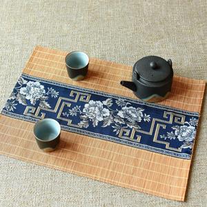新中式竹餐垫茶艺桌垫碗垫隔热防烫竹木杯垫茶道茶席桌旗桌布复古
