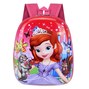 苏菲亚公主儿童书包塑料壳硬幼儿园女童超轻防水小班宝宝双肩背包