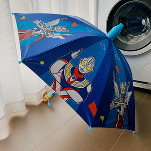 冰激淋半自动儿童雨伞带口哨套筒男童大号卡通长柄伞漫威迪迦赛罗