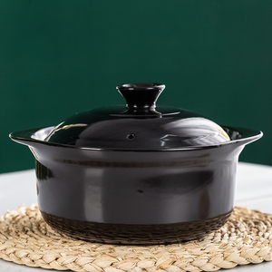 耐高温红杜鹃陶瓷砂锅黑色煲汤炖汤燃气灶家用米线土豆粉丝煲沙锅