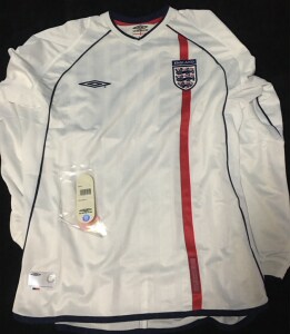 2002英格兰球衣 长袖 l码 m码