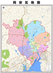 同安区地图94乘130cm厦门市同安区地图同安区政区图同安地图
