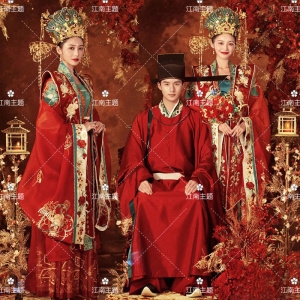 古装汉服中式婚纱照摄影服装宋制明制新娘新郎结婚汉服中式嫁衣