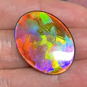 加拿大斑彩石七彩石云纹水晶覆膜裸石幸运高端时尚加拿大证书包邮