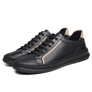 宝马男鞋一脚蹬新款运动休闲男士真皮板鞋春季真皮黑色商务男潮鞋