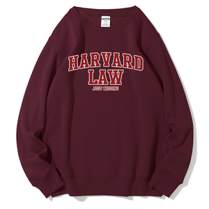 哈佛大学法学院开玩笑圆领卫衣harvard law just kidding纪念品