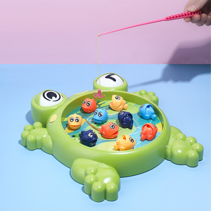 青蛙钓鱼玩具儿童益智早教婴儿电动旋转可加水女男宝宝磁性鱼套装