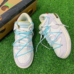 适配off-white x nike dunk low灰白the 50圆形纯色无字母鞋带