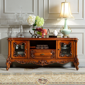 欧式全实木家用餐厅茶水柜酒水柜卧室餐边柜碗柜电视柜矮柜储物柜