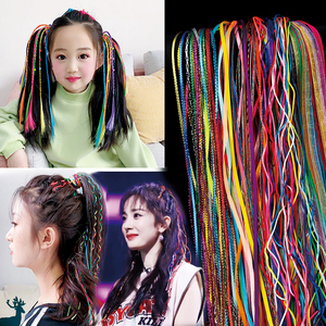 编发彩绳藏辫七彩色脏辫发绳辫子儿童彩带女头饰小夹子绳子丝带