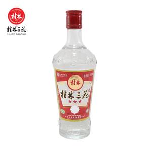 桂林特产 桂林牌 玻璃瓶桂林三星三花酒52度480mL 米香型白酒