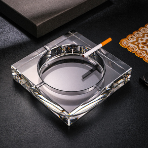 创意个性潮流时尚水晶烟灰缸大气简约家用客厅办公室玻璃烟缸定制