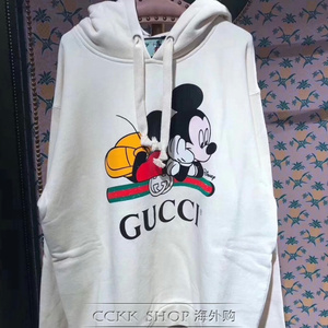 gucci/古驰 x disney 米奇 腰带字母logo 米白色 连帽卫衣帽衫