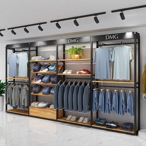 服装店展示架落地式衣架专用展示柜陈列架上墙衣服架子男装店货架