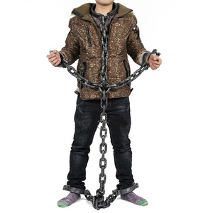 仿真囚犯锁链手铐链条塑料万圣节cos装扮舞台演出铁链子镣铐道具