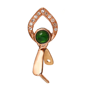 18k金吊坠扣头 镶嵌钻石玫瑰金白金黄金夹扣玉佩宝石挂扣翡翠配件