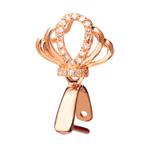 18k金吊坠扣头 18k真金真钻镶钻翡翠玉吊坠挂坠扣 玉石夹扣配件