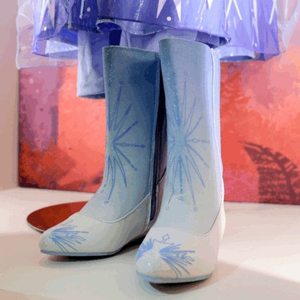 上海迪士尼国内代购冰雪奇缘2艾莎公主安娜同款靴子皮靴长靴鞋子