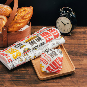 汉堡纸一次性防油纸鸡肉卷纸炸鸡饭团卷饼三明治包装纸托盘纸定制