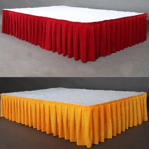 婚庆道具金丝绒天鹅绒t台裙舞台裙舞台裙边t台围布桌裙t台围边