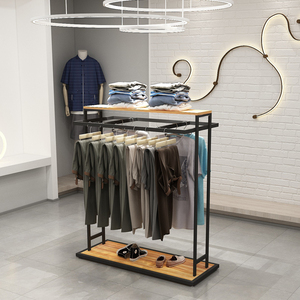 时尚服装店陈列架简约男女装中岛正侧挂衣架展示落地货架男装置物