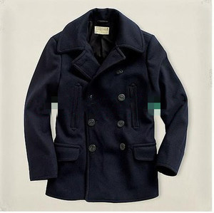 美式 rrl复古 男士 厚重羊毛双排扣海军740大衣 rl*q63