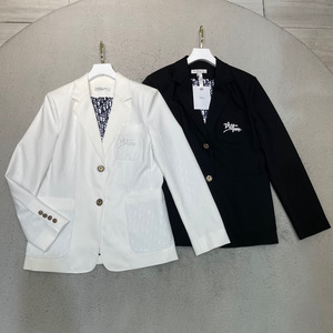 dior迪奥21秋冬新款宽松轮廊休闲提花老花刺绣字母logo西装外套女