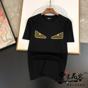 fendi/芬迪22ss新款经典小怪兽双f小恶魔眼睛圆领宽松t恤男短袖女