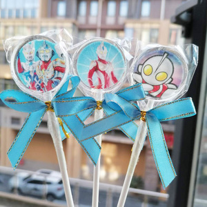 奥特曼星空水晶棒棒糖果可刻字手工卡通儿童节生日礼物零食包邮